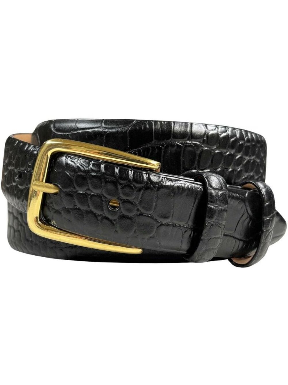 Stylish Genuine Full-Grain Leather Dress Belt with Solid Brass Buckle - 30mm
